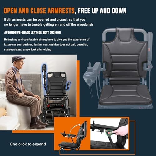 Lightweight Portable Electric Wheelchair for Adults, 13kg Folding Motorized Power Chair, 19km Travel Range, Airline Approved