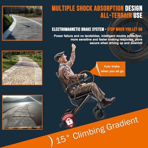 Lightweight Portable Electric Wheelchair for Adults, 13kg Folding Motorized Power Chair, 19km Travel Range, Airline Approved