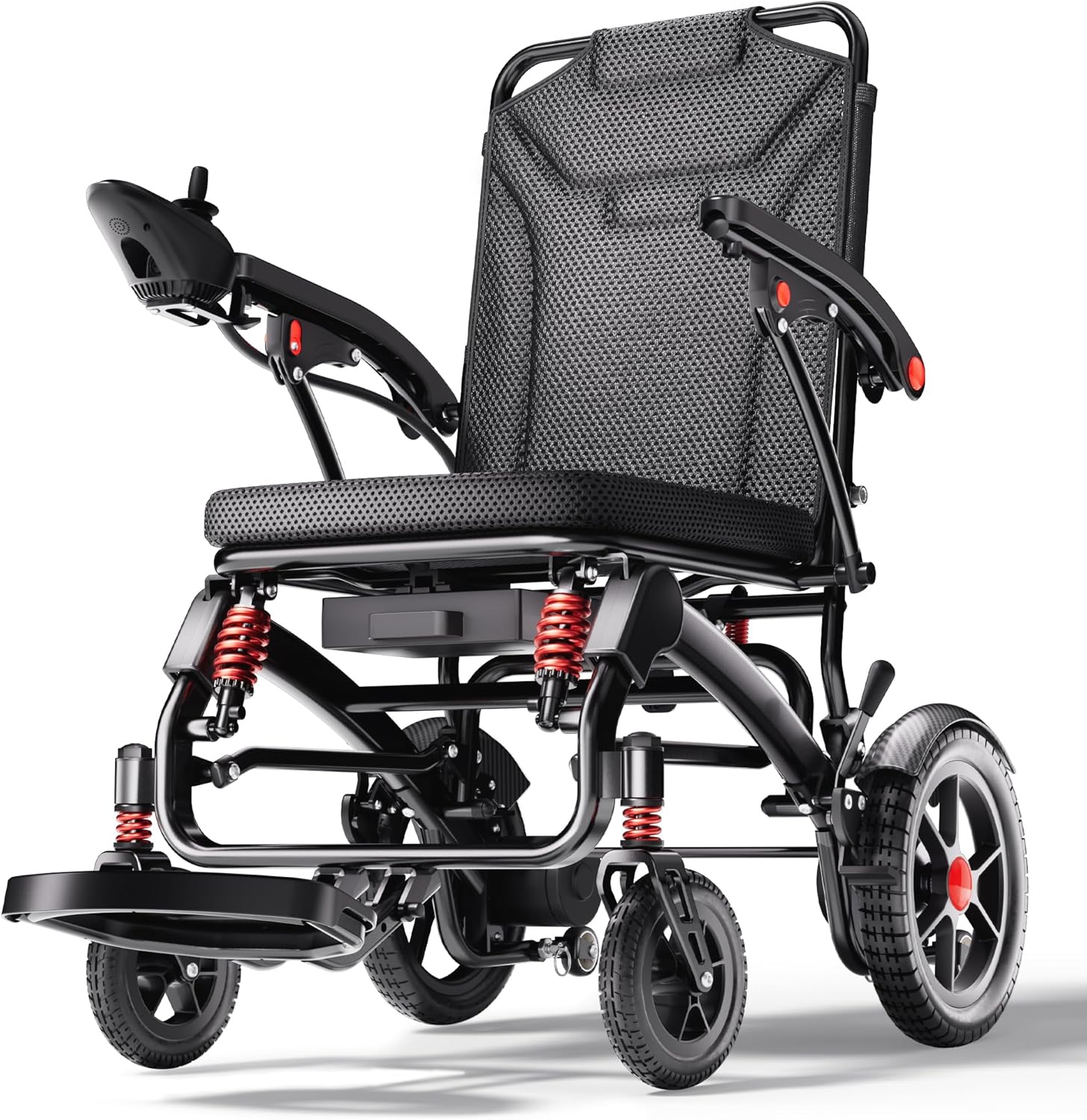 39LB Ultra Lightweight 25 Miles Electric Wheelchairs for Adults, Foldable Motorized Wheelchair for Seniors, Long Travel Range Mobility Scooter, All Terrain Compact Portable Power Wheelchair